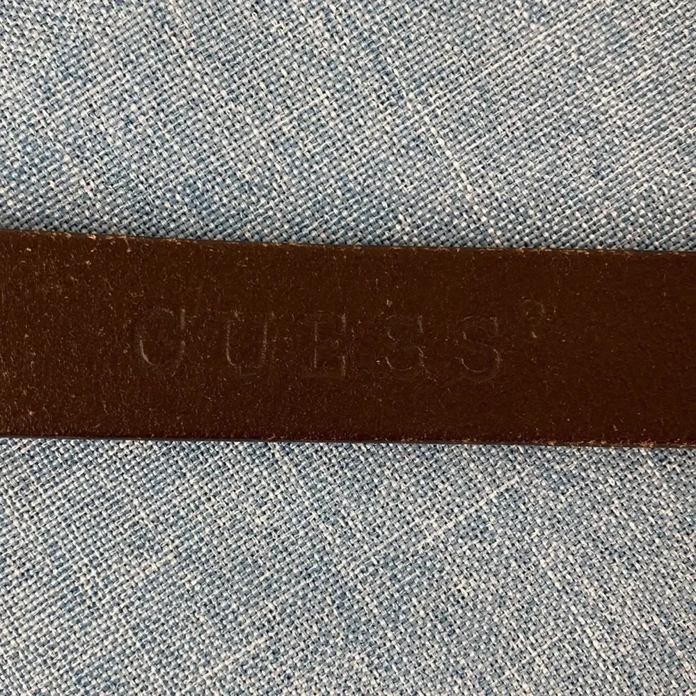 Guess brown genuine leather belt, size L.